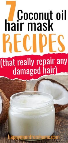 Homemade Hair Mask Recipes, Yogurt For Hair, Coconut Oil For Hair, Yogurt Hair Mask, Coconut Oil Mask, Hair Mask Recipe, Mask Recipes, Homemade Hair Mask