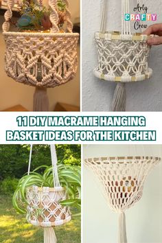 macrame hanging basket ideas for the kitchen