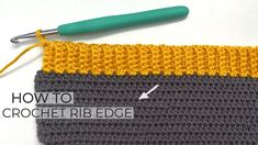 how to crochet rib edge on the side of a knitted bag with a needle