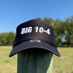 The Original "BIG 10-4" raised-letter embroidered trucker hat! Stand out from the crowd with this trendy foam trucker hat! This head accessory is made with high-quality polyester and foam that guarantees a premium look and feel. The foam trucker hat has an adjustable snap that ensures a comfortable fit, and the mesh back provides great breathability. The matching color braid gives the hat an extra oomph. Style it with your favorite outfit any time of the day. * 100% polyester front * 100% polyester mesh back * Thicker and heavier fabric, laminated with high-density, non-toxic foam * Structured, 5-panel cap, high-profile * 8 rows of stitching on a pre-curved visor * Seamless foam front panel with lining * Matching fabric undervisor * Matching color braid and sweatband * Adjustable plastic s Hat Stand, Raised Letters, Head Accessories, Trucker Cap, Color Matching, Caps Hats, Trucker Hat, Favorite Outfit, Accessories Hats