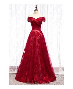 Shop off shoulder burgundy long formal dress with sequins tulle online. All instock with free shipping. Pro since 2009. Burgundy Evening Dress For Prom Season, Knot Board, Formal Inspiration, Off Shoulder Prom Dress, Prom Dress Red, Glamorous Evening Dresses, Hot Prom Dress, Teen Dress, Long Formal Dress