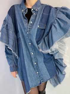 Refashion Jeans, Uni Fashion, Boho Chic Accessories, Shabby Chic Boho, Upcycle Clothes Diy, Denim Crafts, Outfit Jeans, Yes To The Dress