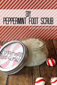 peppermint foot scrub with printable tag