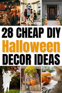 diy Halloween decorations and Halloween front porch decor Halloween Diy Outdoor, Halloween Decorations Diy Outdoor, Halloween Front Porch, Clever Diy, Holiday Baby, Frugal Living Tips, Cheap Diy, Pumpkin Crafts, Sustainable Home