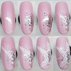 Nail Art Noel, Unghie Sfumate, Ombre Acrylic Nails, Cute Christmas Nails, Christmas Nail Art Designs, Nails Christmas, Winter Nail Designs, Pink Nail, Trim Nails