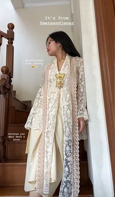 Lace Outer Outfit, Raya Outfit Ideas, Raya Outfit, Lebaran Outfit, Kebaya Wedding, Kebaya Modern Dress, Lace Outer