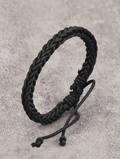 Men Solid Braided Bracelet Naturally soft weaved and finished Pull string Adjustable to fit wrists Color: Black Approx 2/8" wide If string is too long afterwards cut and knot ends accordingly Black Mens Bracelet, Men’s Bracelet, Bracelet Ideas For Men, Black Bracelets For Men, Black Bracelet For Men, Mens Black Bracelet, Guess Bags Black, Mens Bracelet Fashion, Bracelet Man