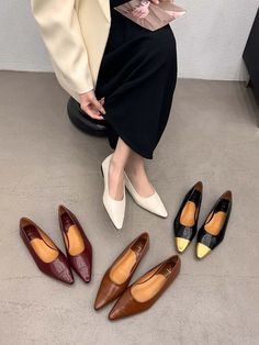 LBSFY - Pointed Toe Women Flats Loafers 2024 New Arrivals Black Brown Beige Red Autumn Dress Shoes Woman Party Loafers Mules Size 35-39 Size 5.5=35=22.5cm Size 6=36=23cm Size 6.5=37=23.5cm Size 7=38=24cm Size 7.5=39=24.5cm Fall Flat Court Shoes, Party Pointed Almond Toe Flats For Fall, Fall Party Pointed Almond Toe Flats, Fall Business Ballet Flats, Brown Pointed Toe Flats For Party, Pointed Toe Closed Flats For Fall Party, Trendy Pointed Toe Loafers For Party, Trendy Pointed Toe Party Loafers, Party Pointed Toe Flats For Fall