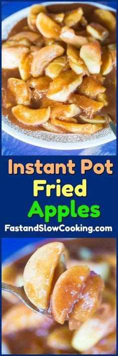 an image of instant pot fried apples with text overlay that reads instant pot fried apples