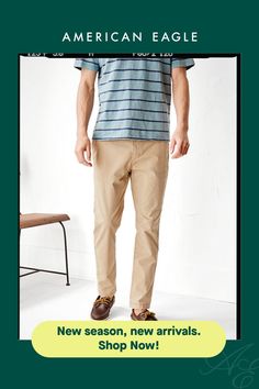 LIVED-IN™ bottoms collection/Flex is durable and designed to give you just enough stretch to move with no problem/Comfortable and never loses its shape/Soft, structured fabric/Garment washed for a lived-in look/These khakis are Real Good: made in a Khaki Mid-rise Relaxed Fit Bottoms, Versatile Khaki Relaxed Fit Bottoms, Casual Tapered Leg Bottoms With Comfort Stretch, Everyday Fitted Khaki Bottoms, Fitted Khaki Bottoms For Everyday, Casual Bottoms With 5-inch Inseam, Khaki Stretch Tapered Leg Bottoms, Everyday Khaki Tapered Leg Bottoms, Casual Chinos With 5-inch Inseam And Hip Pockets