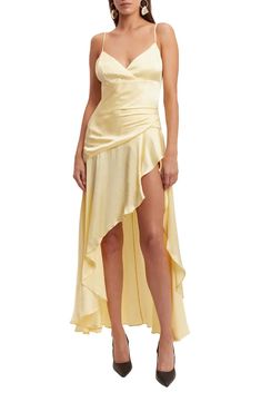 Noble and elegant slim shoulder strap off the shoulder ruffle edge mid length off the back evening dress Evening Dresses Cocktail, Junior Bridesmaid, Junior Dresses, Wedding Bridesmaid Dresses, Mid Length, Flower Dresses, Cocktail Dress Party, Special Occasion Dresses, Homecoming Dresses