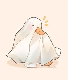 a cartoon duck with a blanket on its back