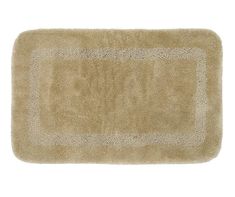 a bathroom rug with a square design on the front and back side, in light brown