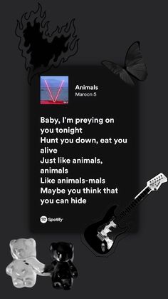 . Animals Lyrics Maroon 5, Animals Song Maroon 5, Slytherin Songs, Maroon 5 Animals, Easy Unicorn Cake, Music Album Cover, Like Animals