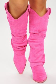 Available In Black And Pink. Knee High Flat Boots Pointed Toe 2.75" Mid Heel Imported | City Cowgirl Flat Boots in Pink size 6.5 by Fashion Nova Fall Pink Pointed Toe Knee-high Boots, Fall Pink Knee-high Boots With Pointed Toe, Fall Season Pink Knee-high Boots With Pointed Toe, Chic Pink Suede Boots, City Cowgirl, Knee High Flat Boots, High Flat Boots, Knee High Boots Flat, Men Jeans Pants