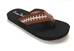 Cocomo Soul Flat Fabric Football Flip Flop Sandals Rhines... https://www.amazon.com/dp/B071YRNCCV/ref=cm_sw_r_pi_dp_U_x_nSMQDb1KGZXS5 Converse Sandals, Fabric Flip Flops, Rhinestone Flip Flops, Rhinestone Football, Football Ideas, Flip Flops For Women, Comfortable Flip Flops, Football Stuff