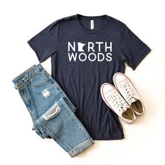 There’s nothing quite like the Minnesota Northwoods – where autumn is breathtakingly colorful, the summers are nothing short of magnificent, and winter is not for the faint of heart! Our new Minnesota Northwoods premium tee is bound to become your new favorite! This unisex shirt is super soft and comfy and perfect for all your outdoor adventures! This t-shirt is everything you've dreamed of and more. It feels soft and lightweight, with the right amount of stretch. It's comfortable and flattering Cotton Tops For Outdoor Activities In Fall, Cotton T-shirt For Outdoor Activities In Fall, Cotton T-shirt For Outdoor Fall Activities, Par Tee Golf, Best Dad By Par, Par Tee, Heat Press Designs, Adventure Outfit, Funny Dad Shirts