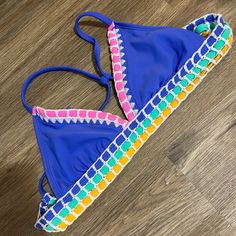 Like New Without Tags Never Worn Size S Fun Blue Swimwear For Summer, Fun Blue Swimwear For Beach Season, Fun Blue Swimwear For Sunbathing, Blue Fun Swimwear For Beach Party, Fun Blue Swimwear For Beach Party, Fitted Blue Fun Swimwear, Womens Swim, Blue White, Color Blue