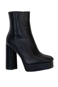 Step up your shoe game with Kay, the must-have platform block heel ankle boots. The inward zipper closure and padded insole provide comfort, while the chunky heel adds a touch of edge. Perfect for any occasion, Kay is true to size and adds 10 inches to your height with a 4.5 inch heel and 1.5 inch platform. Size & Fit Boot Height Approx: 10" Heel Height Approx: 4.5" Platform Height Approx: 1.5" Shoe Model Suggestion: True To Size Product Details Pull-On Styling Chunky Heel Inward Zipper Closure Single Sole Heels, Shoe Model, Platform Block Heels, Block Heel Ankle Boots, Heel Ankle Boots, 5 Inch Heels, Ankle Strap Heels, Lace Up Heels, Wedge Boots