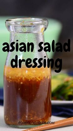 Asian Salad Dressing | Asian salad, Homemade salad dressing, Chicken salad dressing Asian Salad Dressing, Salad Homemade, Salad Dressing Recipes Healthy, Homemade Sauce Recipes, Asian Sauce, Asian Salad, Best Salad Recipes