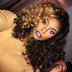 Love These Curls & Color! ... Curly Weave Hairstyles, Weave Styles, Winter Hair Color, Hair Laid, Winter Hairstyles, Hair Weave