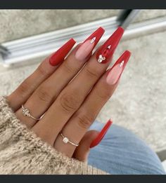 Long Red Nails, December Nails, Red Nail, Ballerina Nails, Luxury Nails, Coffin Nails Designs