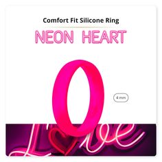 neon pink neon heart string with the word neon love on it in front of a white background