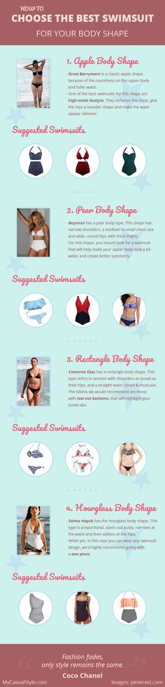 How To Choose The Best Swimsuit For Your Body Shape + Some Suggestions Body Shape Examples, Swimsuit Designs, Swimsuit Body, Healthy Bodies, Apple Body Shapes, Fashion Banner, Shape Fashion