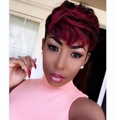 Burgundy Wine Hair, Hair Weave Styles, Chic Bob, Wine Hair