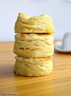 three biscuits stacked on top of each other