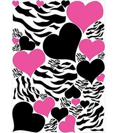 zebra print with heart shaped balloons in the shape of hearts