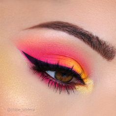 Carnaval Make-up, Rosa Make-up, Party Eye Makeup, Make Up Designs, Orange Eyeshadow, Drag Make-up, Bright Eye Makeup