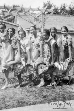 What looks strange now, was all the rage in the late 1920s and '30's including this pose.  Print made 1930's snapshot featuring a  group of young African American  women posing for camera.  Their vintage day dresses and shoes, so evocative of 1930s, still look stylish today. High resolution scan of the original vintage photo was retouched using digital editing software to remove dust, tears and scratches as well as optimized to improve color and increase clarity without sacrificing the character Flappers 1920s, Vintage Photo Prints, African American Couples, 1920s Photos, African Ancestry, Photo Sizes, American Photo, Black Americana, Black Glamour