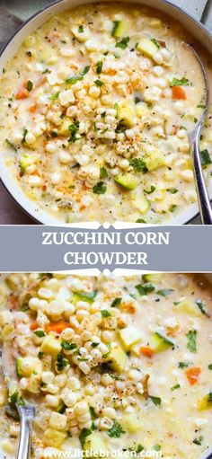 zucchini corn chowder is an easy and delicious side dish that's ready in under 30 minutes