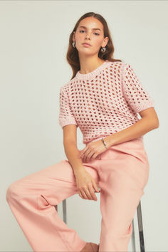 Discover endless rose's Manifesting Spring collection shop new arrivals chic spring styles in Women's Clothing at objectrare.com Ribbed Shorts, Yarn Sizes, Pink Sequin, Favorite Jeans, Round Neckline, Pink Roses, New Color