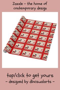 a red and white pattern with the words zazzle - the home of contemporary design