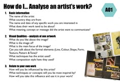 an article about how do i analse artist's work? with pictures and text