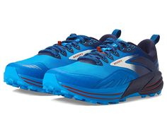 Neutral Running Shoes, Trail Runners, Brooks Shoes, The Trail, Good Grips, Blue Shoes, Red And Blue, Running Shoes, Men's Shoes