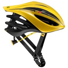 the helmet is yellow and black