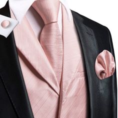 FEATURES Includes: Waistcoat, Necktie, Pocket Square and Cufflinks Material: 100% Handmade Silk Occasion: Wedding, Party, Business, Daily Look Gives your wardrobe an upscale look Free Worldwide Shipping Waistcoat Suit, Business Vest, Bow Tie Shirt, Silk Vest, Dress Vest, Formal Suit, Fathers Day Sale, Cufflink Set, Pink Solid