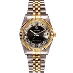 Description: Look great, feel wonderful and sophisticated, wearing this luxuriously beautiful, stylish, and gorgeous gold tone round dial bracelet watch. With this selection of watches, you can always add a splash of elegant bracelet and classy style to your collection of watches! This is an excellent choice of stylish stainless steel watch that comes with a variety of dial color options to choose from, and it is fantastic as a gift for yourself or for your loved ones to wear and enjoy!Details: Stainless Steel Watch Women, Gold And Silver Watch, Latest Watches, Luxury Girl, Elegant Bracelet, Casual Watches, Rhinestone Designs, Watch Gifts, Women Wrist Watch