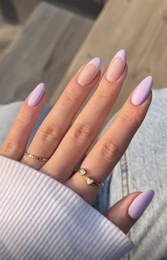 Lavender Nail Designs, Lilac Nails Design, Acrylic Nails Natural, Hello Nails, Romantic Nails, Subtle Nails, Simple Gel Nails