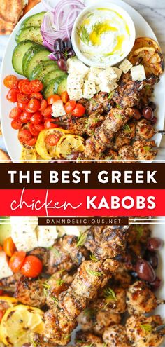 GREEK CHICKEN KABOBS Chicken Kabobs On The Grill, Best Greek Chicken, Kabobs On The Grill, Greek Chicken Kabobs, Chicken Kabobs, Summer Grilling Recipes, Summer Recipes Dinner, Tzatziki Sauce