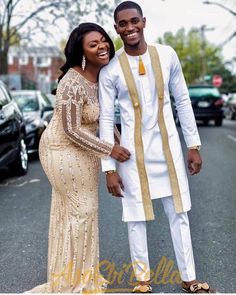 Luxury Yellow Wedding And Engagement Attire, African Groom Suits For Wedding, Luxury Romantic Wedding And Engagement Attire, Couples African Outfits, Ghana Wedding, Suit Groom, Staircase Railing, African Traditional Wedding Dress, African Wedding Attire