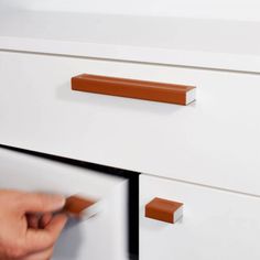 Unique cabinet hardware handmade of noble leather by minimaro - luxury furniture handles