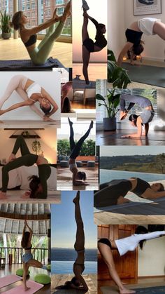 a collage of yoga poses and their meanings