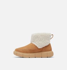 SOREL EXPLORER™ III Slip-On CZY combines cozy faux shearling, waterproof suede, and easy slip-on design for warm and dry feet. Sorel Explorer, Womens Waterproof Boots, Waterproof Boots, From Home, Slippers, Slip On, Boots, Design