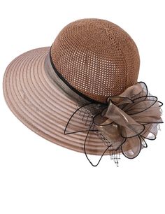 PRICES MAY VARY. MATERIALS: Kentucky derby hat's brim and decoration is organza + made with pape straw weave. The there are no feathers or rhinestones. SIZE: Head circumference around 21"-23"(56-58cm), Hat brim:3.93".Organza hat for the Kentucky derby with adjustable inside sizing band is lightweight and packable. Organza Hat for the Kentucky Derb: this is a hand-crafted church dress hat that breathes class + sophistication.The brim makes it look more demure than most, which is perfect for the w Adjustable Cloche Fascinator For Beach, Summer Party Beige Costume Hats And Headpieces, Beige Summer Party Costume Hats And Headpieces, Beige Sun Hat For Summer Party, Summer Beach Cloche Fascinator, Brown Short Brim Sun Hat For Party, Beach Cloche Fascinator, Brown Straw Hat For Summer Party, Brown Summer Straw Hat For Party