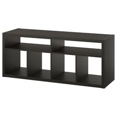 a black shelf with four shelves on each side