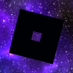 an image of a square in the middle of space with purple and blue stars around it